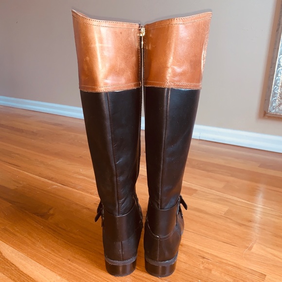 Vince Camuto two-toned leather riding boots - Picture 8 of 8